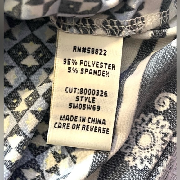 Studio M Black Blue and White Patterned Dress Women’s Size Medium - Picture 12 of 15